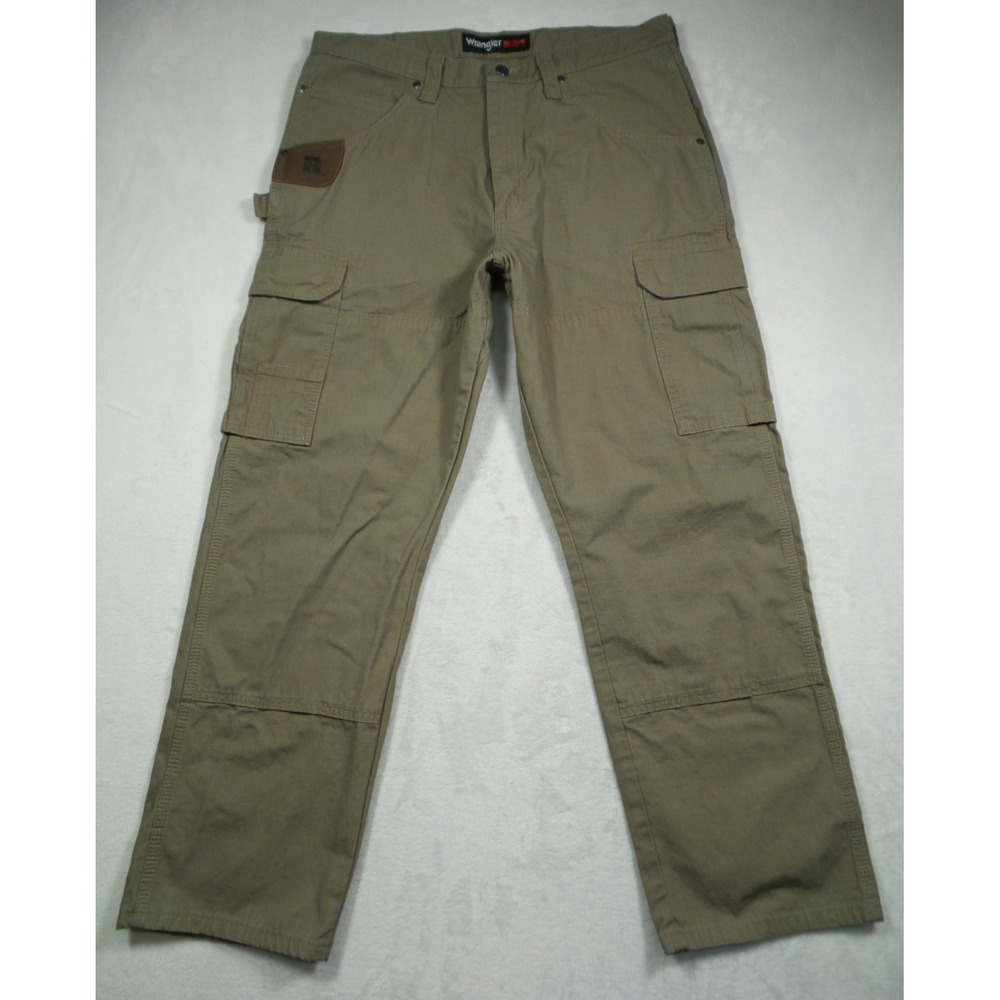 Wrangler RIGGS Workwear Pants Mens Size 35 x 30 Brown Ripstop Ranger Cargo